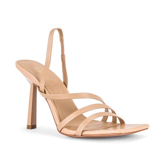 NEW Alias Mae Strappy Heel Natural Neutral Nude Tan Leather Heeled Sandal 39 9 - Picture 1 of 9